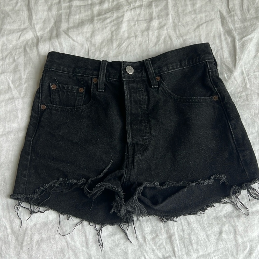 Levis black 501 Jean shorts size 24